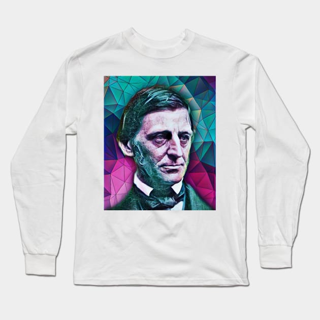 Ralph Waldo Emerson Portrait | Ralph Waldo Emerson Artwork 8 Long Sleeve T-Shirt by JustLit